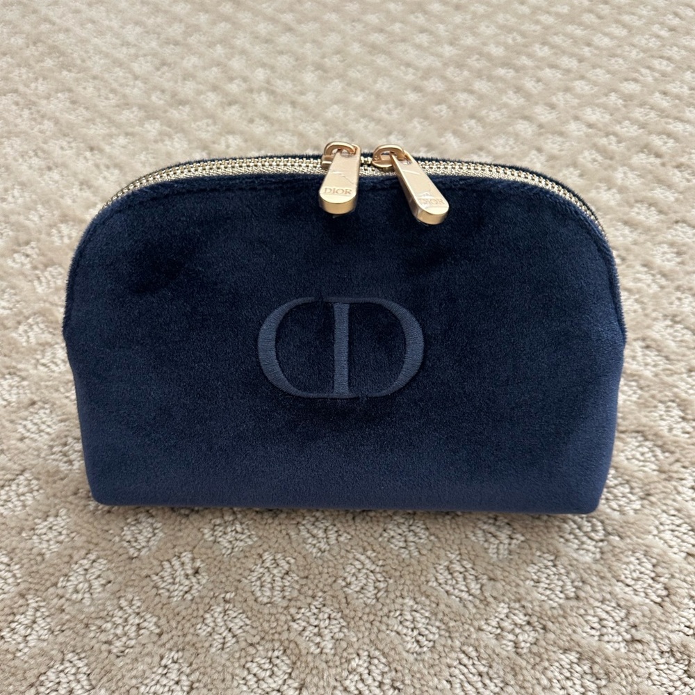 Dior Velvet Blue Makeup Bag